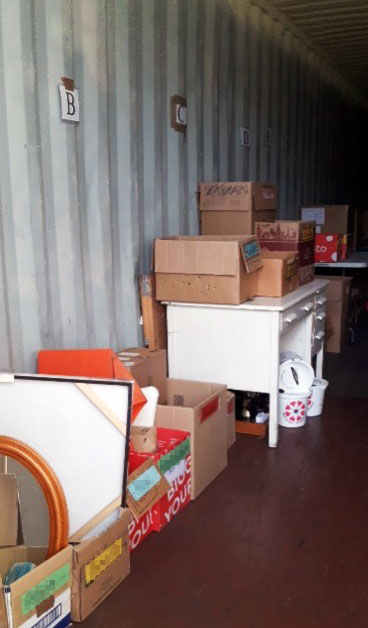 Photo showing contents of storage container